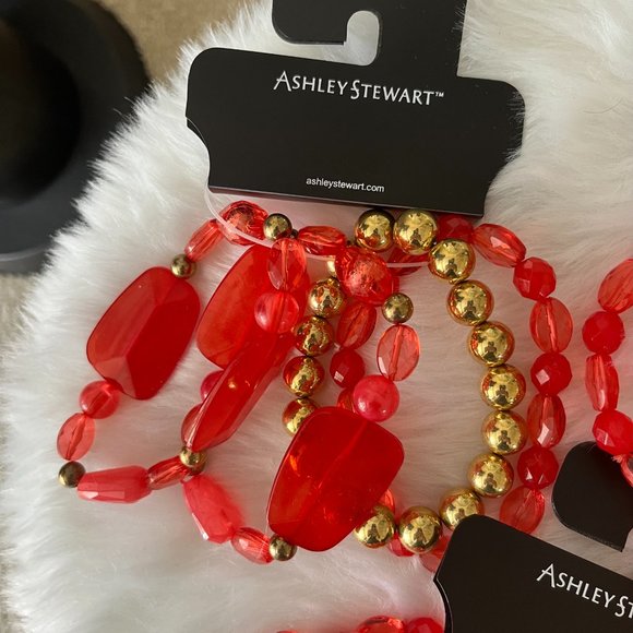 NWT! Bundle of 3 Sets of Ashley Stewart Stretch Bracelets - Picture 2 of 6